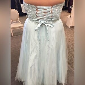 Strapless Blue Ball Gown by Cecily Brown